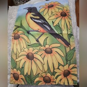 Yellow Bird & Sunflower Garden Flag - Decorative Outdoor Banner